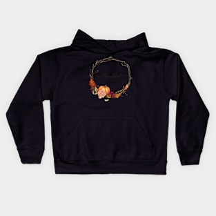 Thankful Thanksgiving Wreath Kids Hoodie